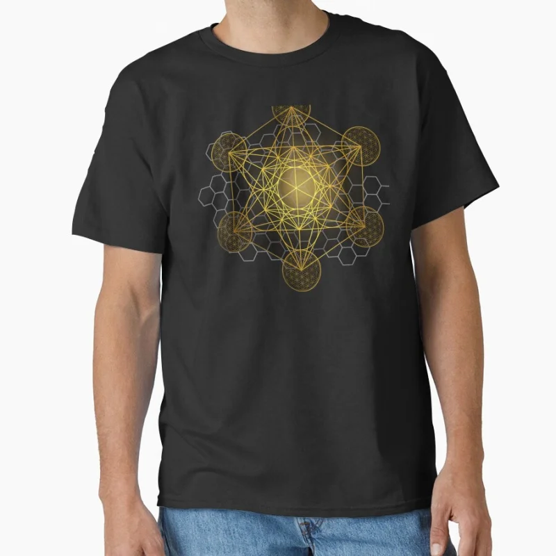 

Sacred Geometry Metatron'S Cube Gift t shirt Large size Tops Graphic Print men's Clothes