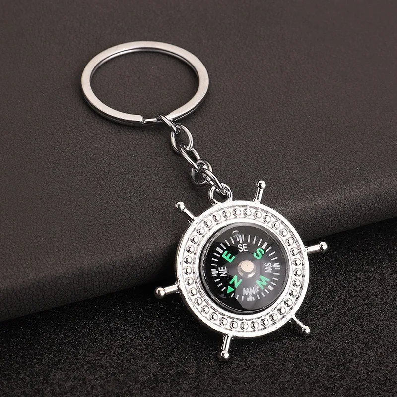 7 Styles Compass Keychain Unisex Bag Decoration Anchor Cross Tower