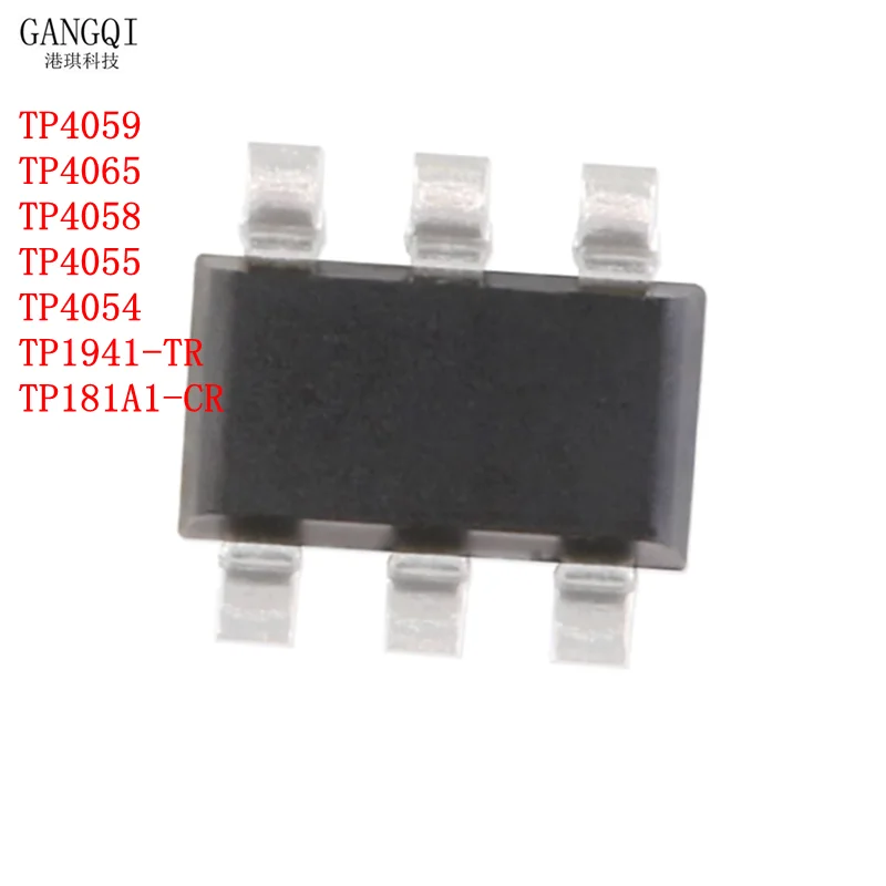 10PCS TP4065 TP4058 TP4055 TP4054 TP1941-TR TP181A1-CR TP4059 SOT23-5/SOT23-6 Lithium Battery Charging Chip IC