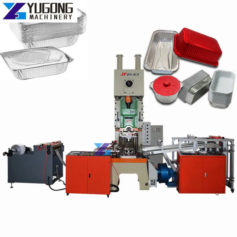 60T High Speed Semi Automatic Aluminum Foil Tray Container Lunch Boxes Plates Packing Container Making Machinery