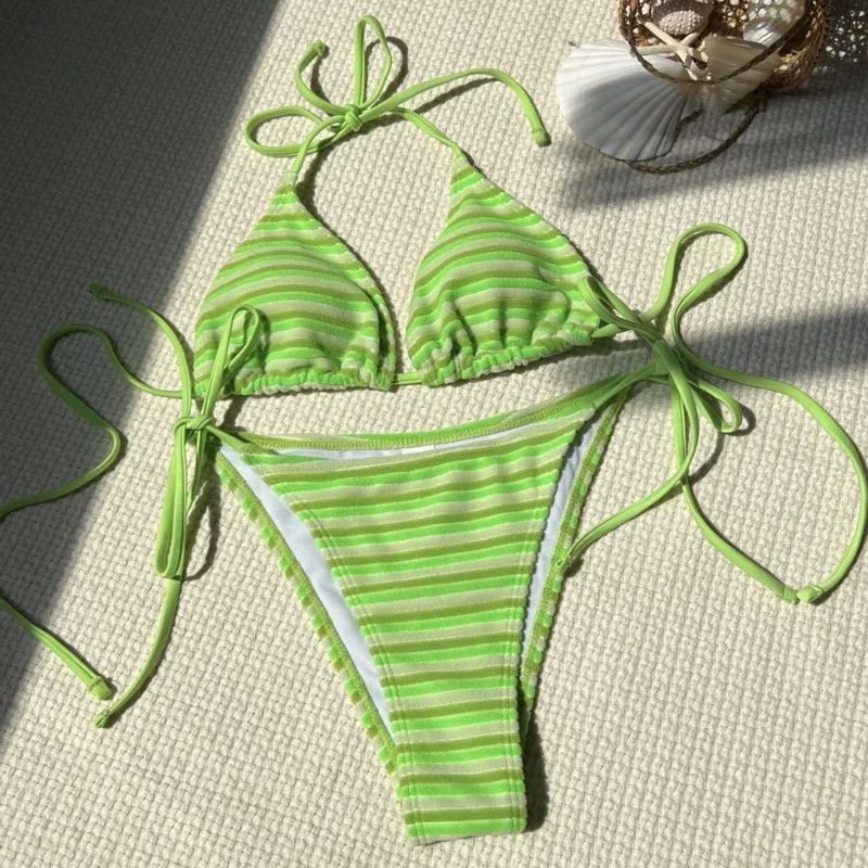 Costumi da bagno bikini sexy a righe Costumi da bagno donna Push Up Costumi da bagno da spiaggia femminili Costumi da bagno Bikini brasiliano Set Bagnante da piscina