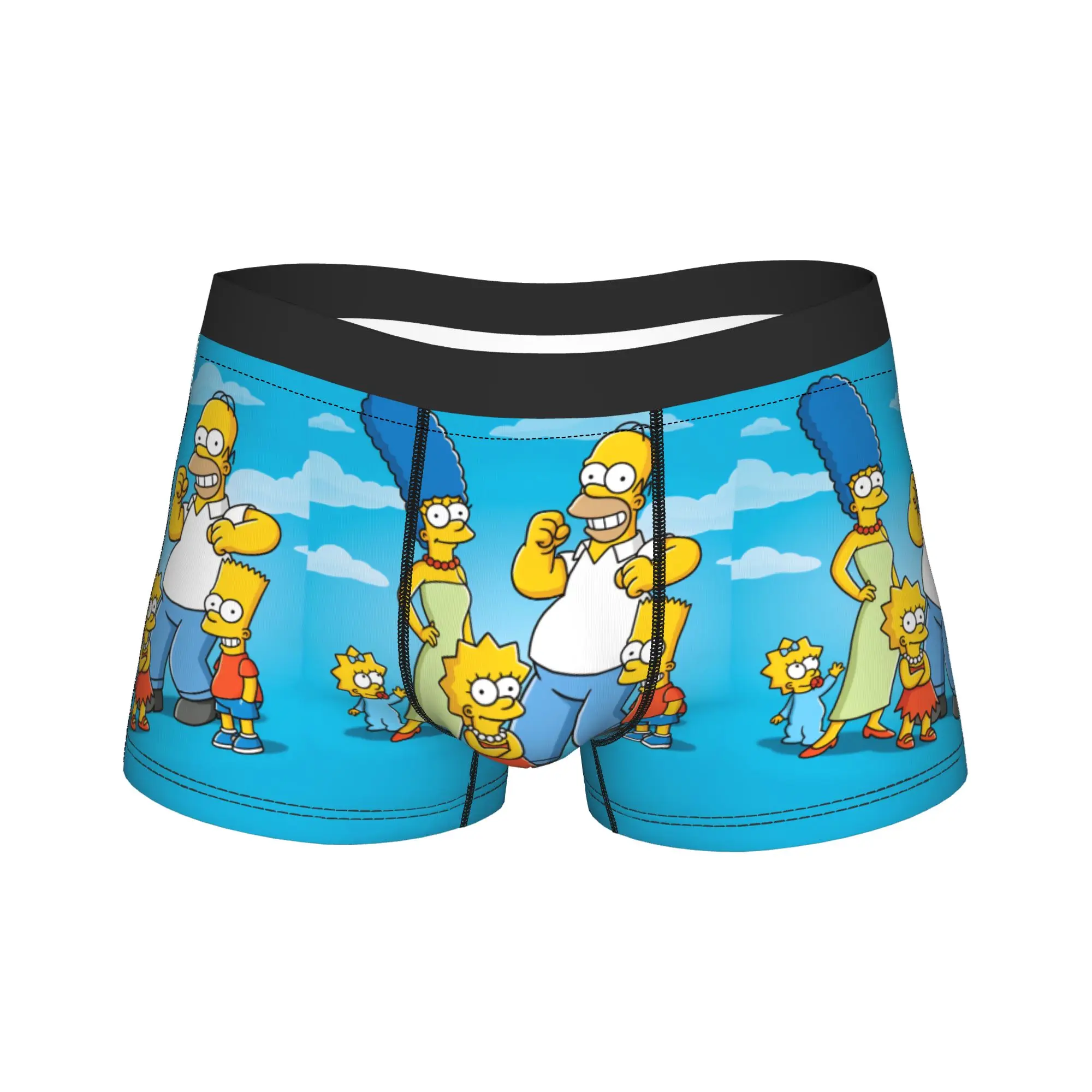 Funny Cartoon S-Simpsons Family Portrait Underwear  Males Panties Design Breathable Boxer Shorts Quality Boxer Brief Large Size