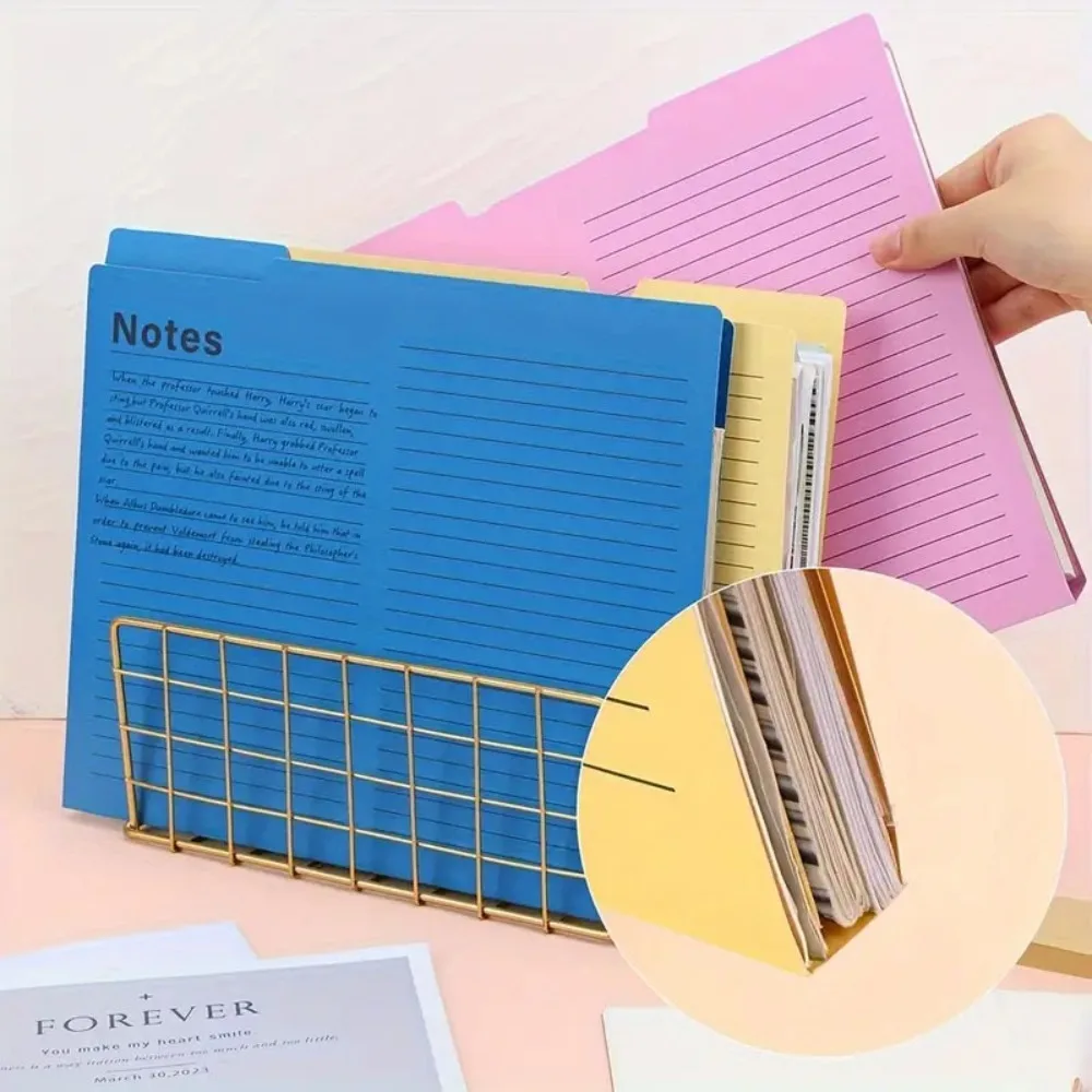 Desktop Storage Writable Manila Folder Large Capacity Lineate Writing Notes a4 File Organizer Document Holder Multifunctional