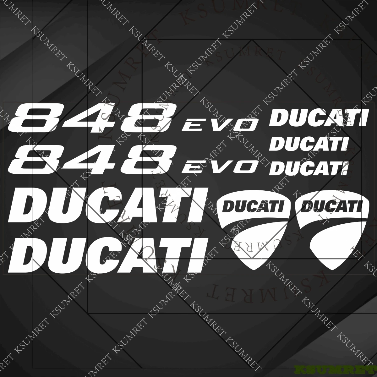 Für Ducati 848 EVO Aufkleber Motorrad-Aufkleber-Set