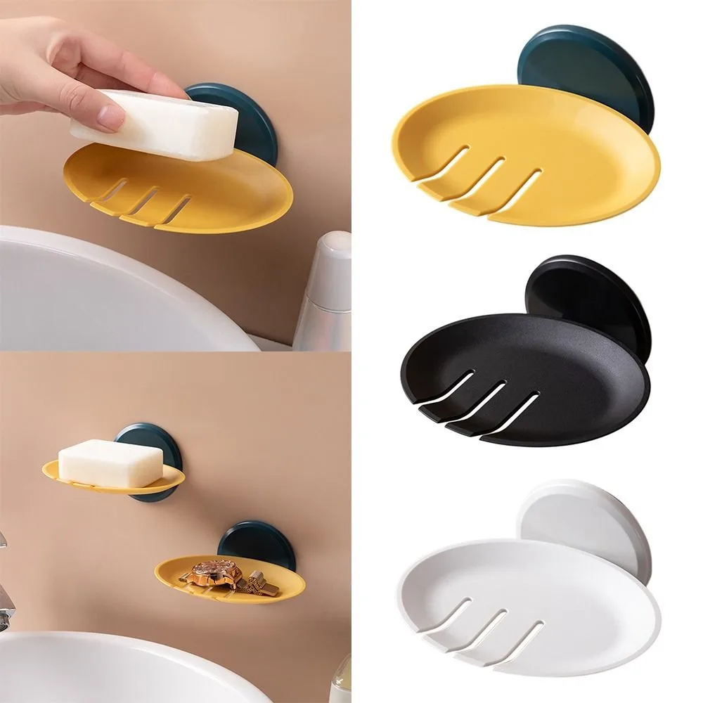 Quality Wall Hanging Soap Dish Suction Cup Punch-free Soap Box Non-slip Plastic Soap Holder Bathroom