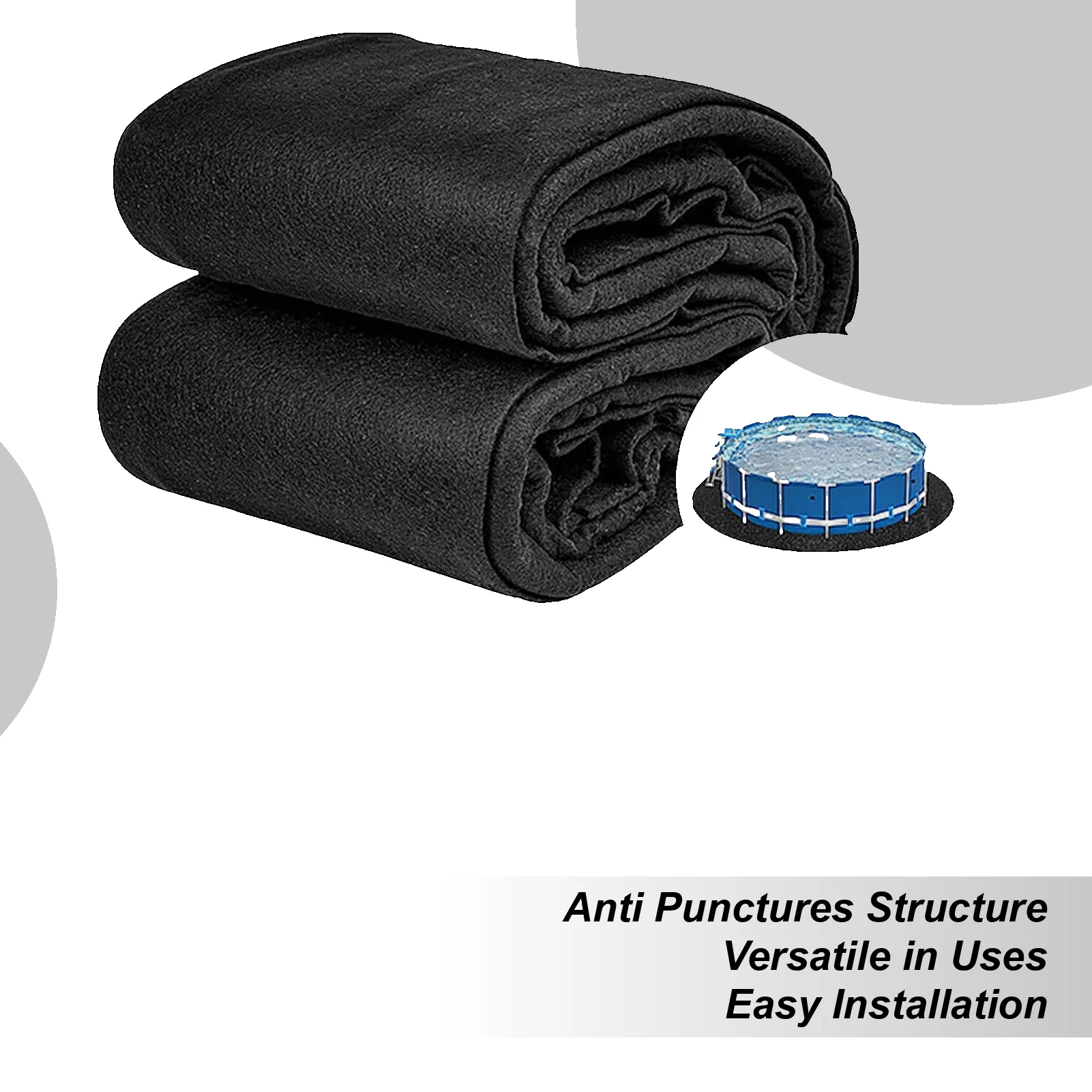 

Ground Pool Pad Ground Shield Thick Padding Base Replacement Mat Prevents Punctures Floor Protection for Swimming Lawn Grass