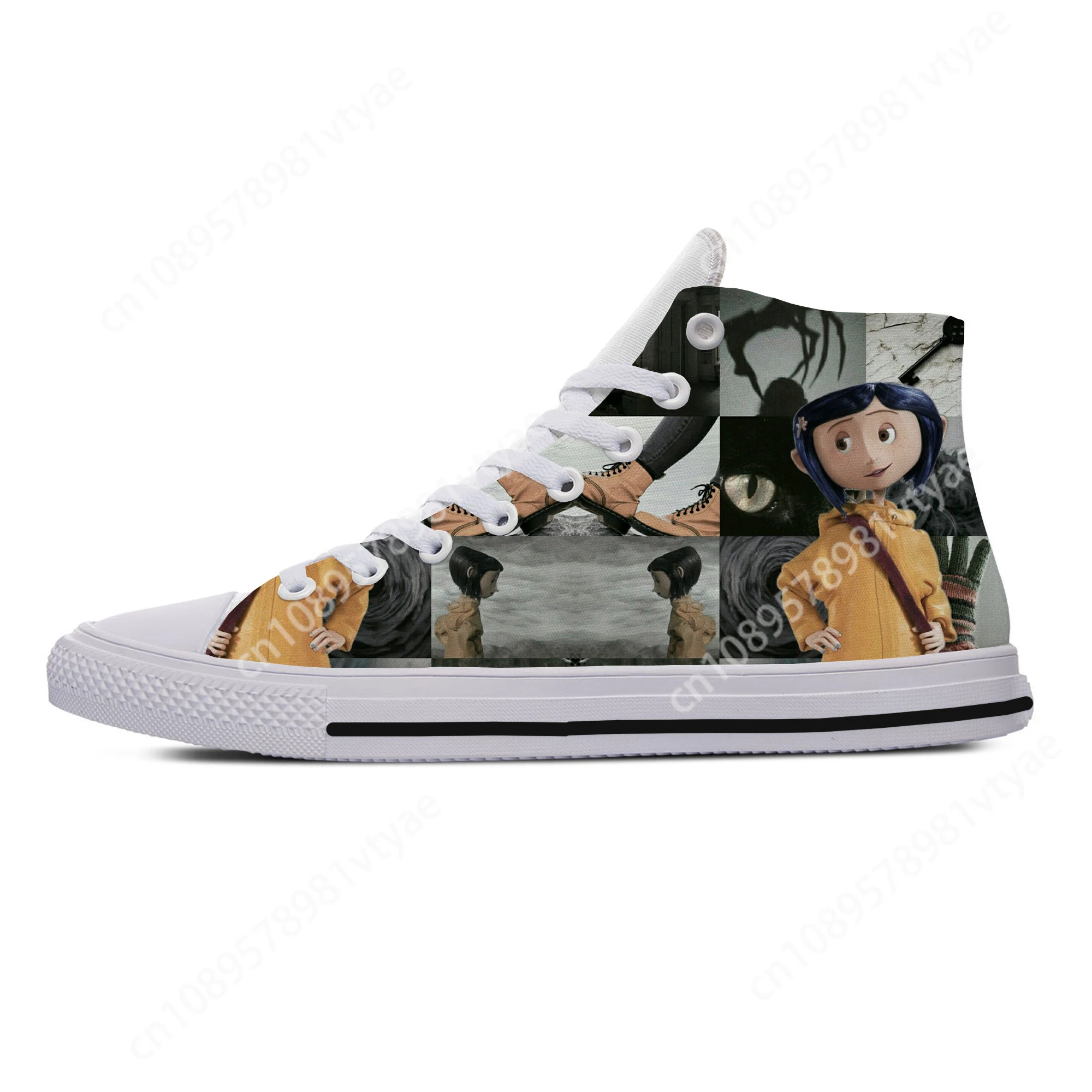 Hot Custom Woman Man Casual Shoes Handiness Cartoon Cute Funny Coraline The Secret Door Cute Cartoon Custom Sneakers Board Shoes
