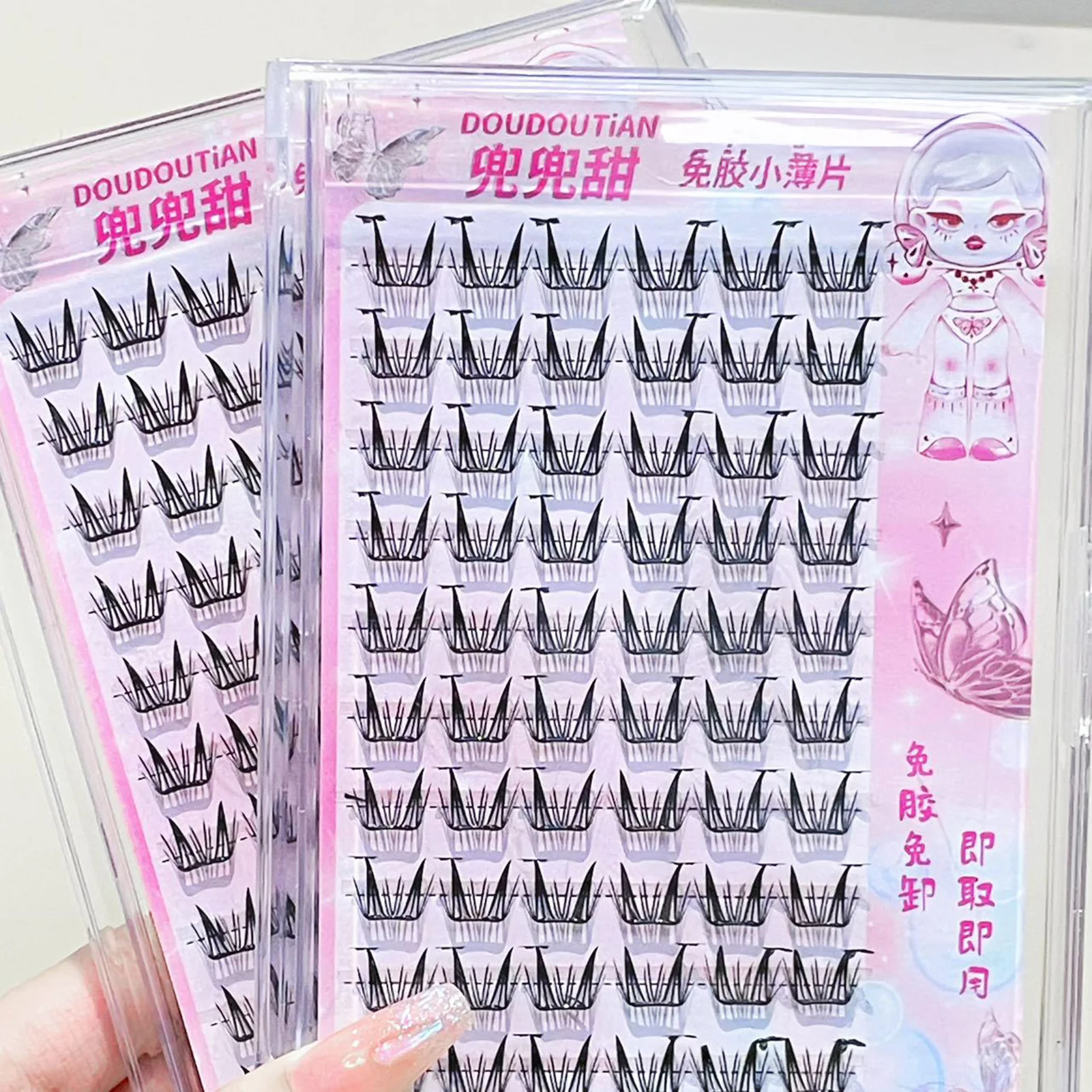 False Eyelashes C Curl Natural & Wispy Lash Wisps Manga Self Adhesive Eyelashes Perfect for Girls Night Out Eye Makeup Tools