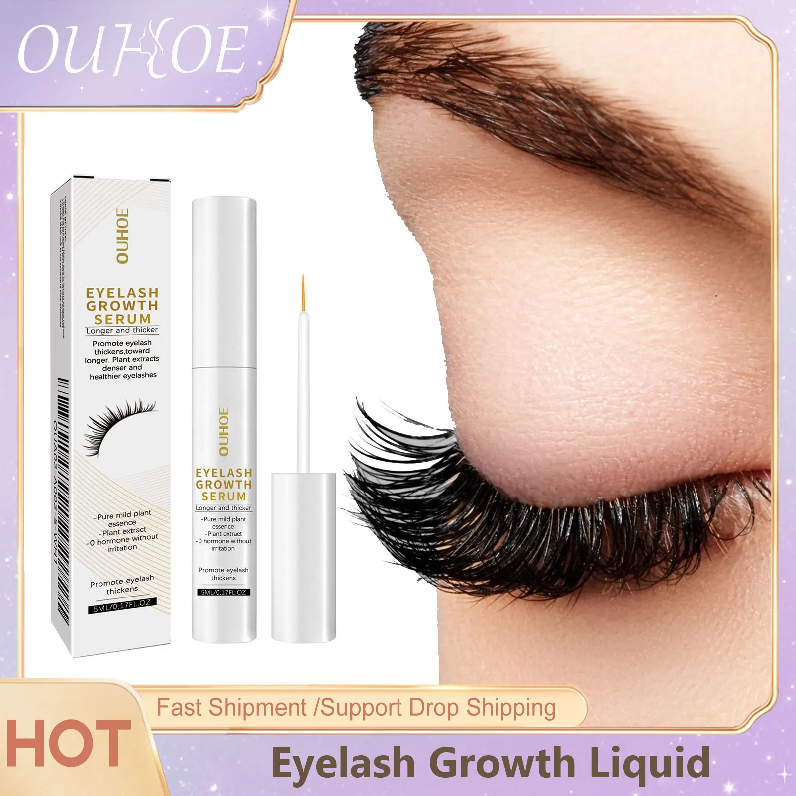 Sodium Hyaluronate Eyelash Growth Liquid Treatment Eyelash Growth Lengthening Natural Thicker Curling Lash Eyelash Repair Liquid