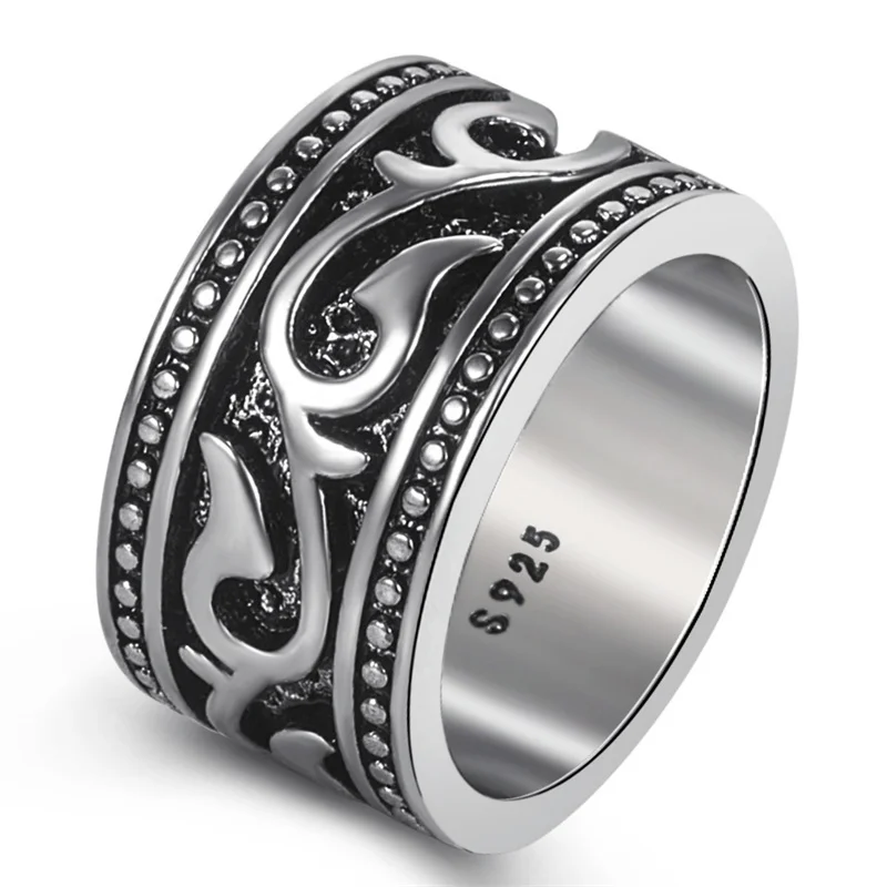 Vintage Blatt Zweig Ring Männliche Party Zubehör Top Qualität 925 Silber Männer Ring Trendy Geometrische linien Schmuck Für Boyfrined