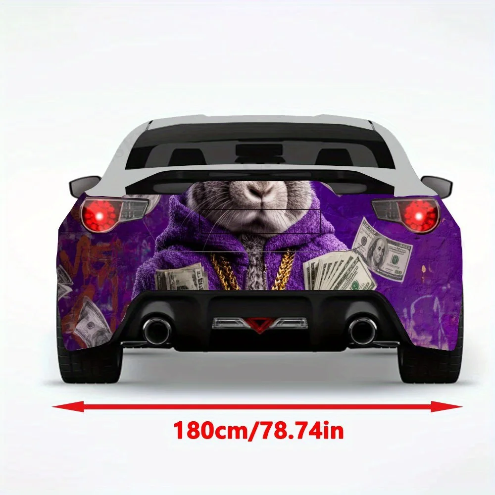 Hip Hop Rabbit Money Car Sticker,Automotive  Car Vinyl Wraps for Decoration and Protection-Waterproof Self - Adhesive Vinyl Deca
