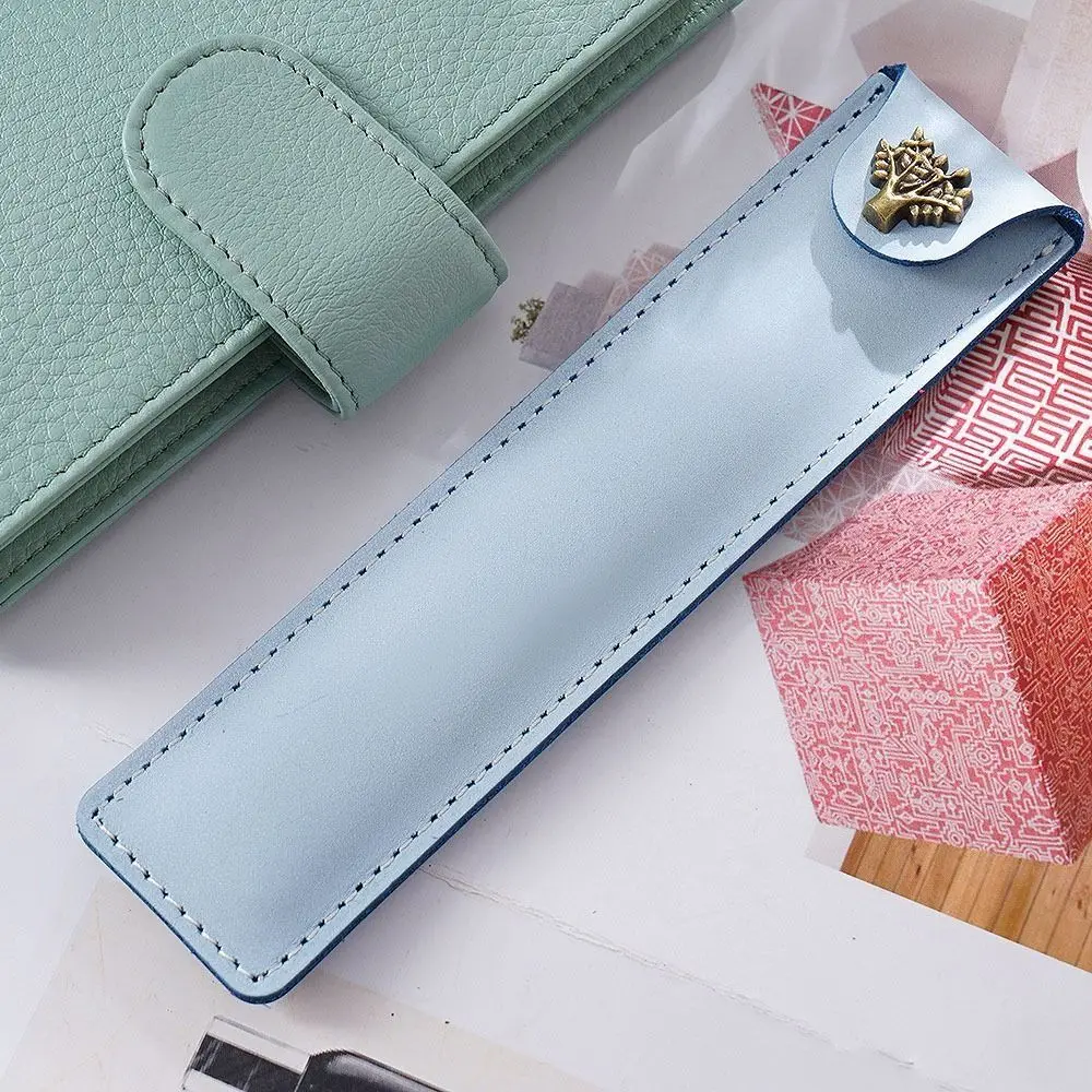 حافظة أقلام جلدية بأكمام واقية، حافظة أقلام رائعة عتيقة، لوازم مكتبية، حامل قلم مصنوع يدويًا لقلم واحد