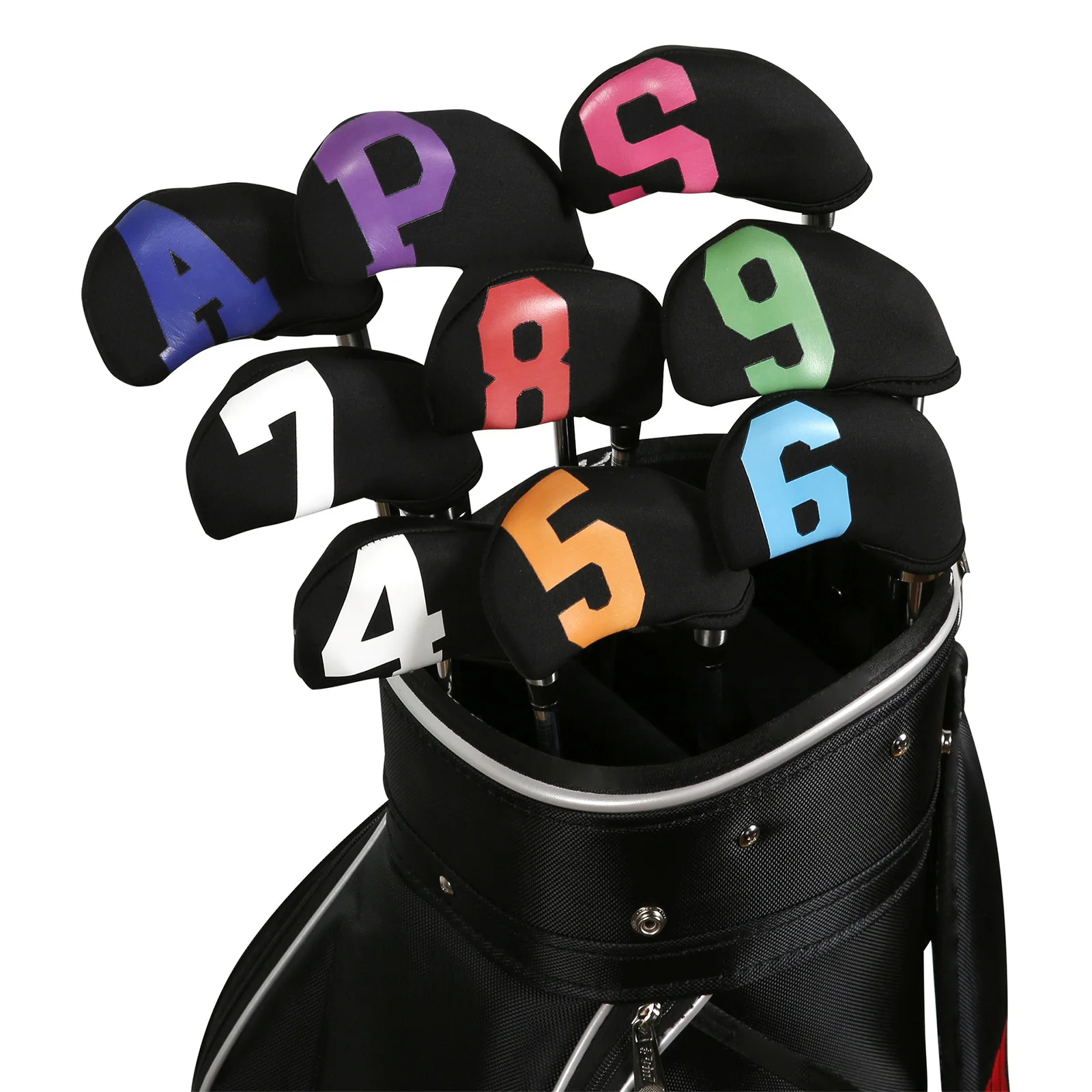 10Pcs Number Letter Printed Golf Club Head Covers Golf Headcover Protection Accessories