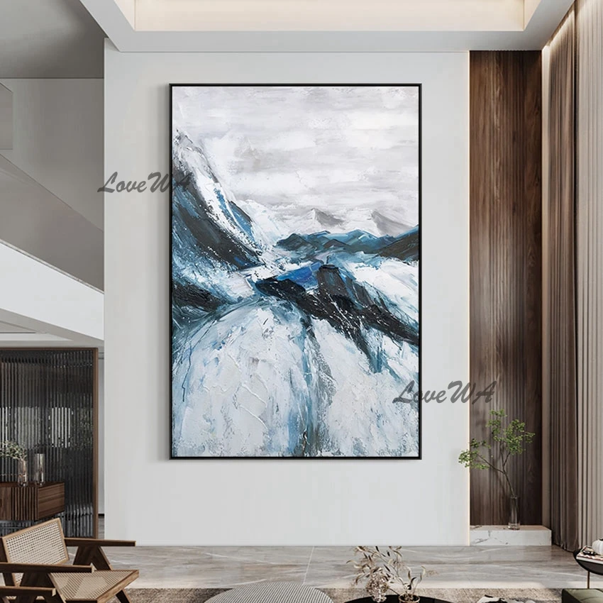 

Modern Wall Mural Thick Acrylic Knife Canvas Art Oil Painting Unframed Abstract Mountain Landscape Picture Home Goods Wall Decor