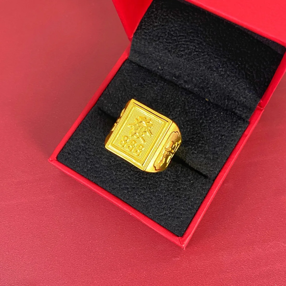 Cynlo Jewelry Luxury 24K 9999 Pure Gold real gold Ring Men's Opening Adjustable Ring