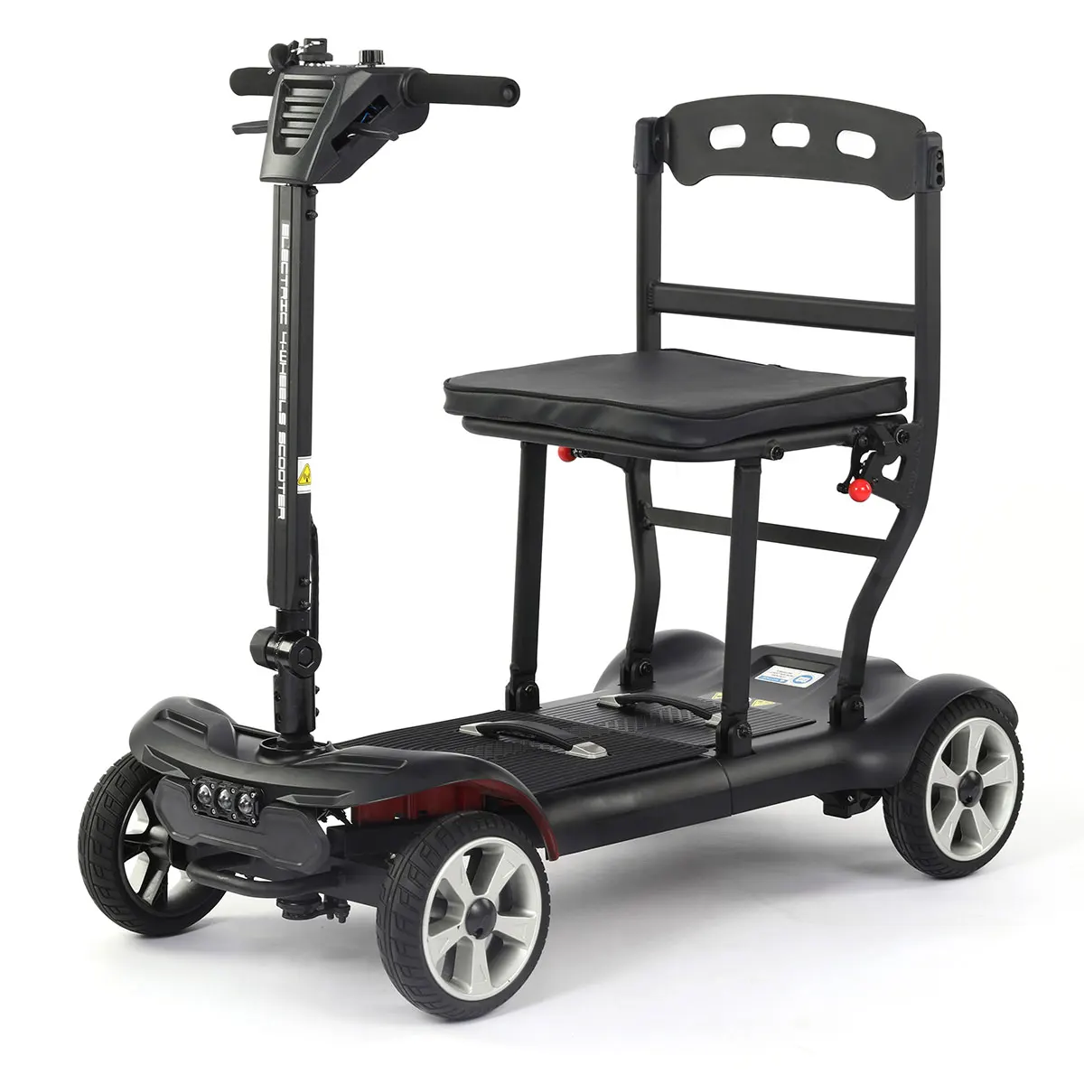 2025 haute qualité Senior longue durée de vie de la batterie noir Portable tout Terrain électrique 4 roues mobilité Scooter pliant pour les personnes âgées