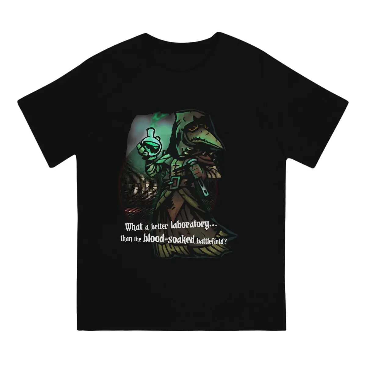 Darkest Dungeon Men T Shirt SCP Plague Doctor Funny Tee Shirt Short Sleeve Crew Neck T-Shirts Cotton Birthday Present Tops