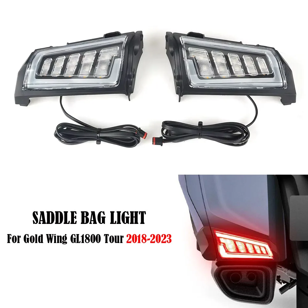 Motorcycle Rear Saddlebag Saddle Bag Turn Signal LED Lights Lamp For Honda Goldwing Gold Wing GL1800 Tour 2018-2023 2022 2021