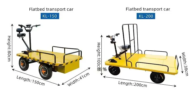 for Electric Warehouse Transportation 4 Wheels Platform Cart Electric Garden Wagon