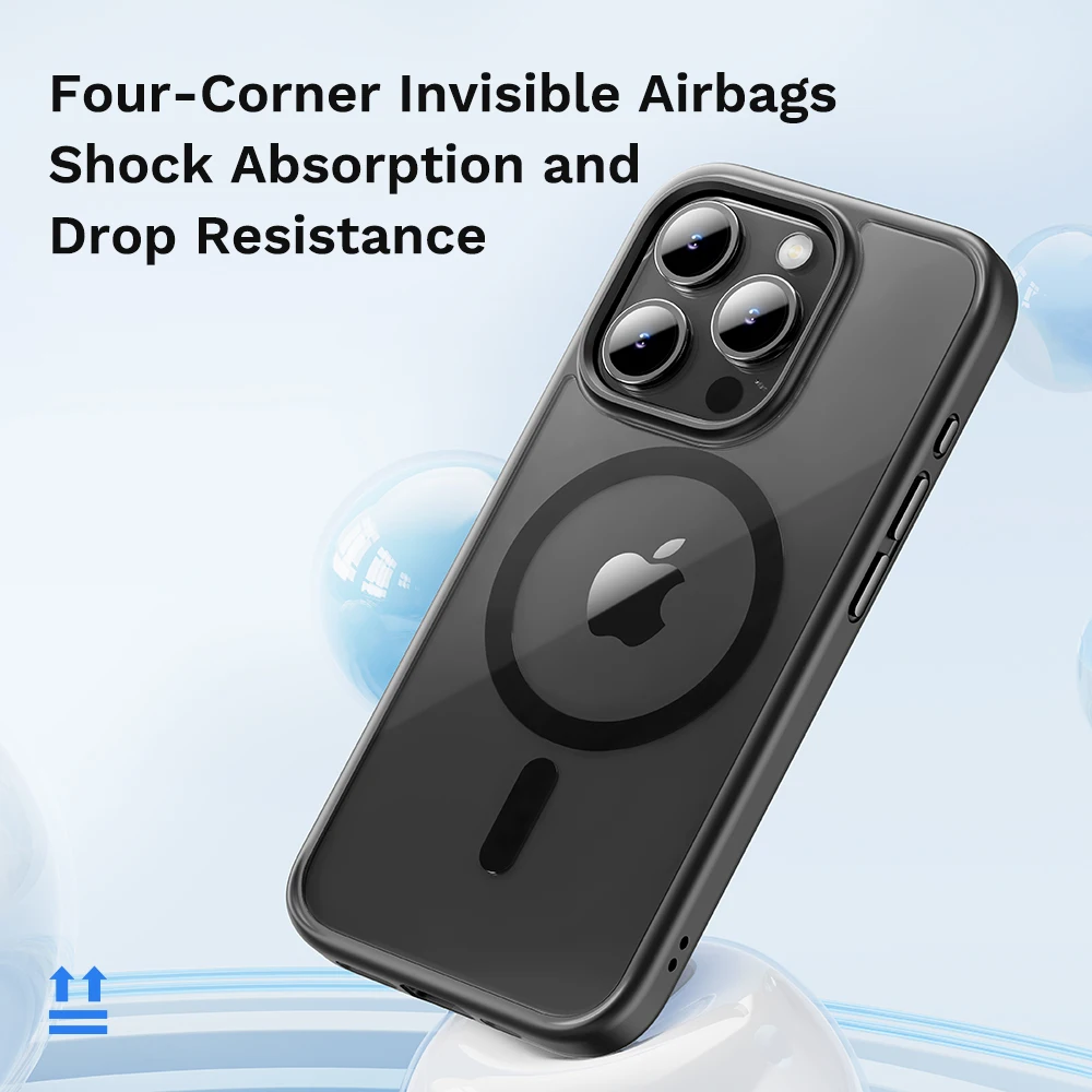 For iPhone 15 Pro Max Case Rock Space Magnetic PC+TPU Shockproof Hybrid Guard Pro High Transparent Back Cover For iPhone 15 Pro