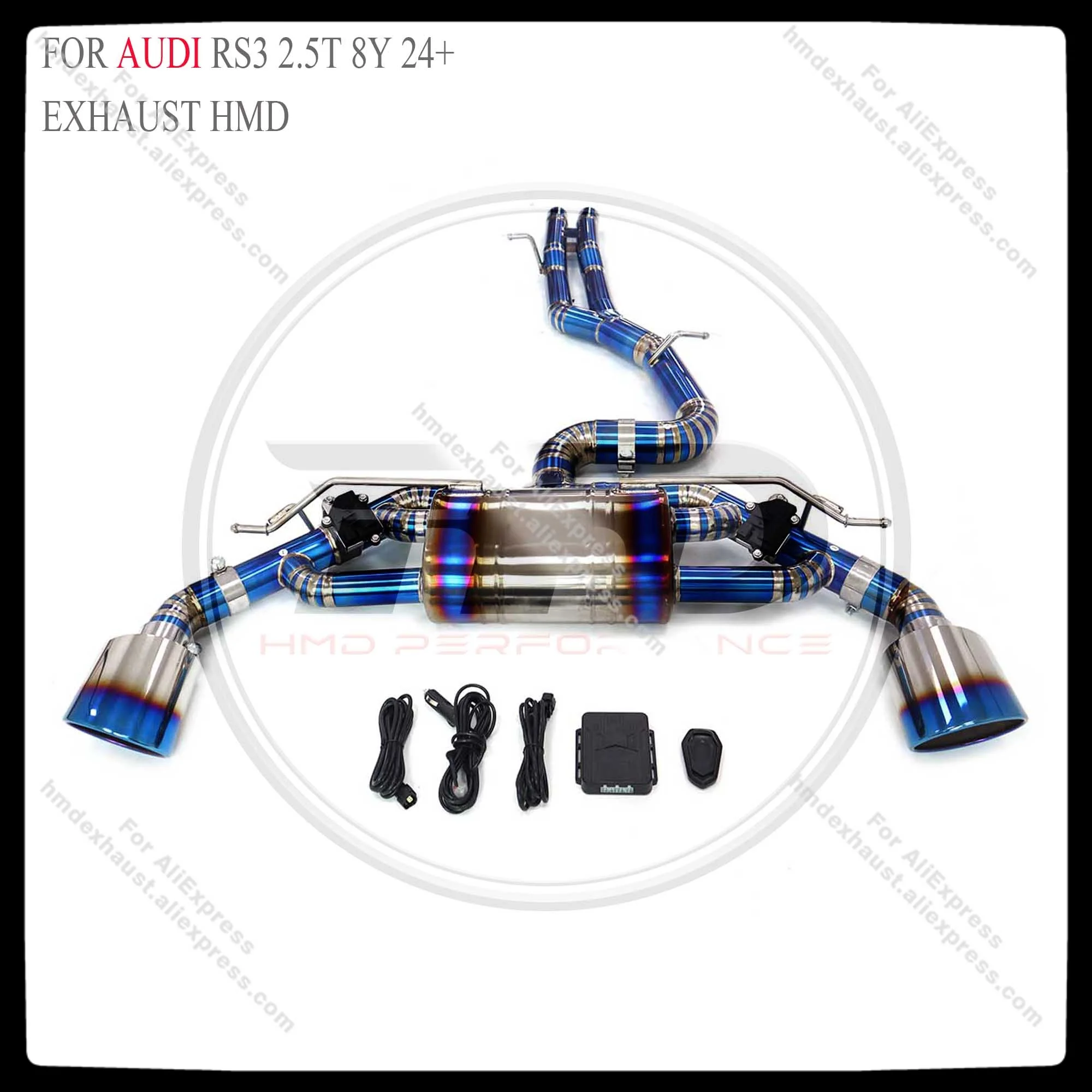 HMD Titanium Alloy Exhaust System Performance Valve Catback For AUDI RS3 2.5T 8Y 24+ Car Muffler Racing Pipe