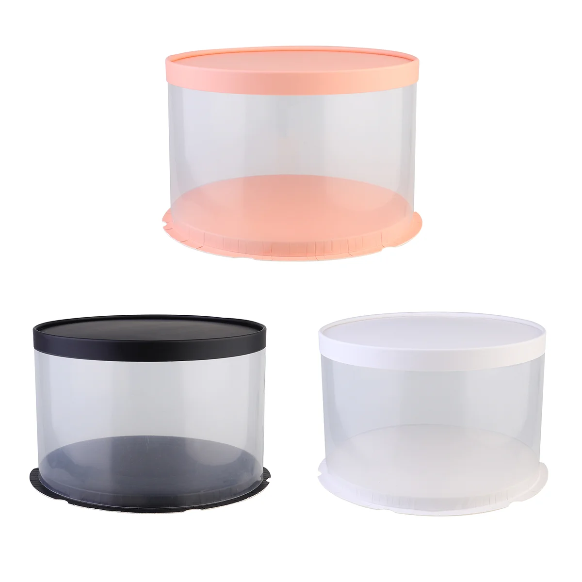 3 Pcs Bakery Boxes Cake Case Round 6-inch Container Paper Cup Cases Black Carrier