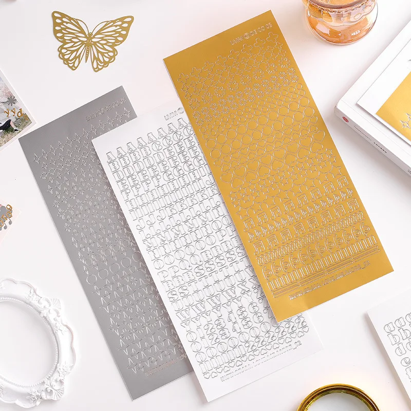 1 Sheets Journaling Stationery Stickers PVC Letter Number Greeting Card Decoration Scrapbooking School Supplies