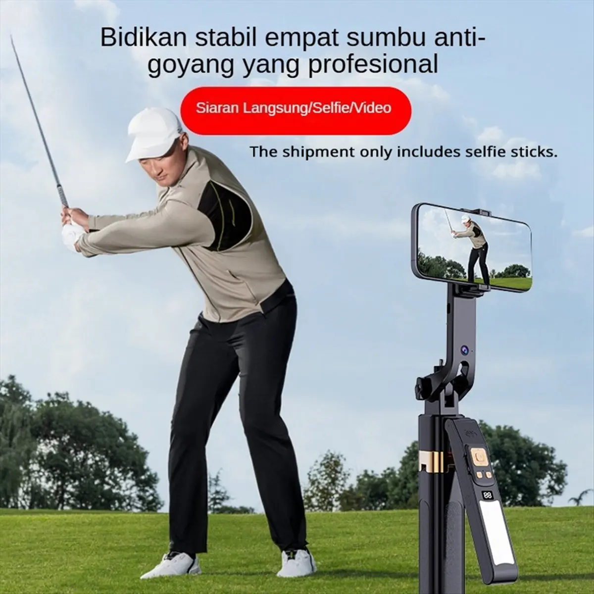 dt1116-moncl12p-180cm-selfie-stick-auto-ai-face-tracking-quad-stand-360-rotation-gimbal-tripod-stabilizer-with-led-fill-light
