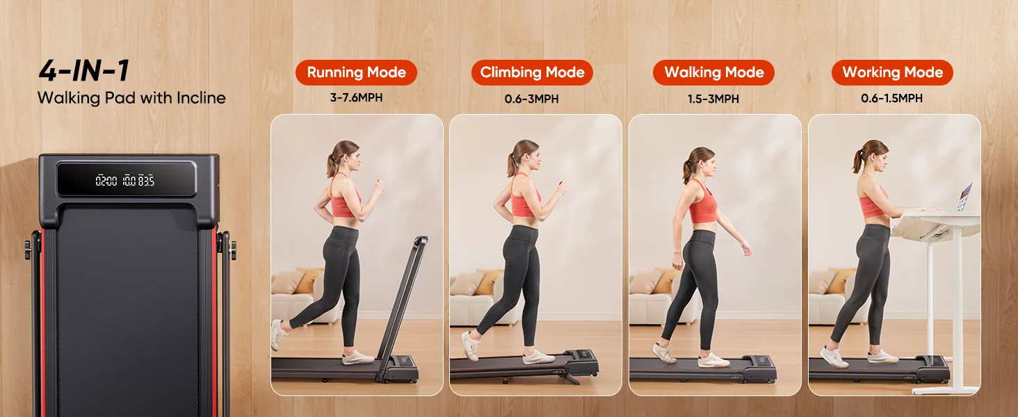 Toputure Elektrisches Klappbares Laufband für Zuhause mit Steigung 12 km/h Smart App-Steuerung LED-Display Geh- und Laufpad für Heim und Büro – Detail 8