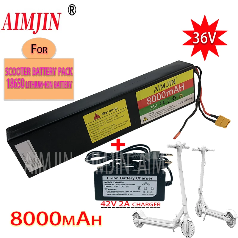 

36V 8000mAh Rechargeable Lithium Battery Pack 10S3P 1000W Power Modified Bicycle For Replacement KUGO0 M2/S1/S2 /S3/S4 Scooter