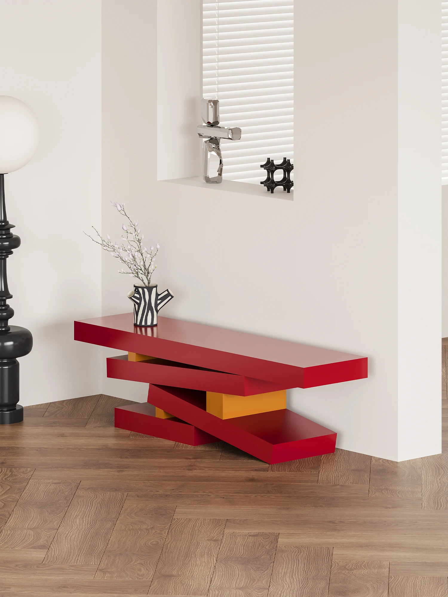 기하학적 멤피스 도어 신발 교환 의자 조명 럭셔리 모던 컬러 로우 포치 캐비닛