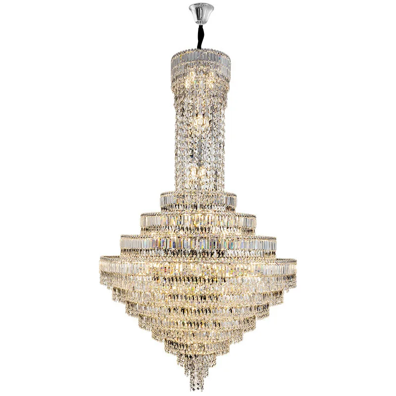 

Duplex, stairs, chandeliers, long chandeliers, light luxury, villas, overhanging