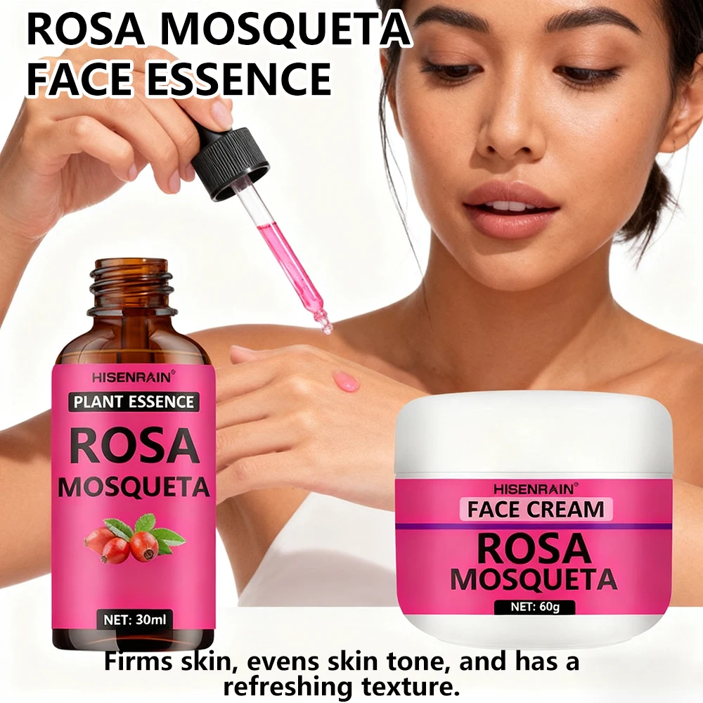 مجموعة HISENRAIN Rosehip Skincare: مجموعة مصل الترطيب وكريم الترطيب - مضاد للشيخوخة، رطوبة 24 ساعة، مجموعة تفتيح. #5