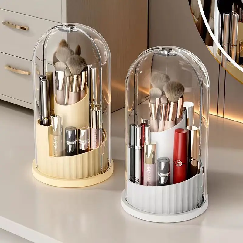 360° Rotating Cosmetic Storage Case Brush Holder Waterproof and Dustproof Makeup Brush Holder
