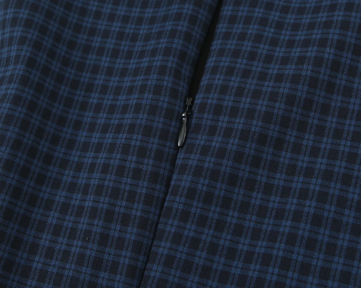 2025 outono nova moda feminina estilo elegante em torno do pescoço sem mangas xadrez em camadas vestido curto decorativo