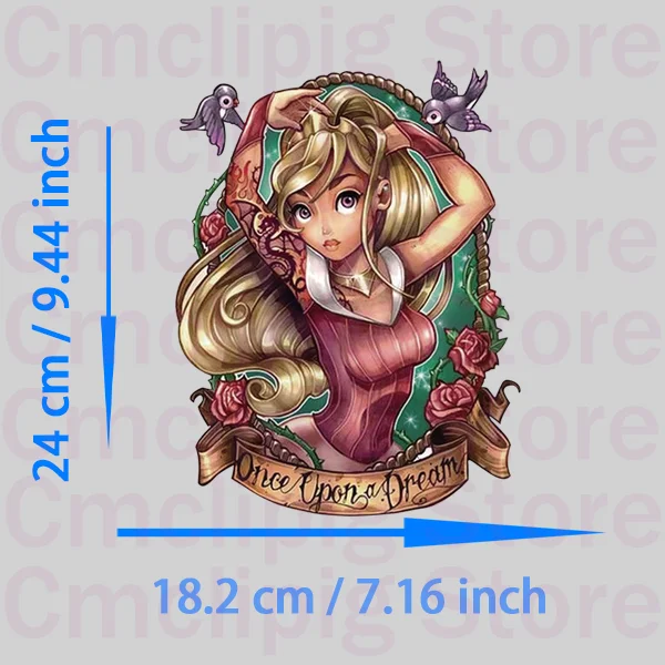 Naszywka na ubrania Disney Princess diy Retro Śliczne naszywki dla dziewczynek do przyklejania z żelazną aplikacją na ubraniach