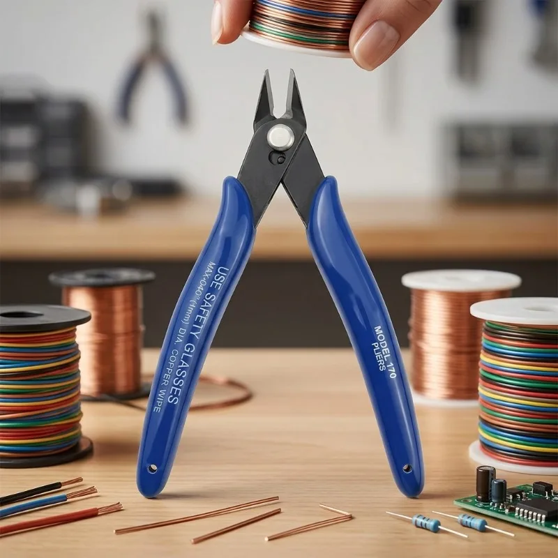Diagonal Pliers Carbon Steel Wire Cutters, Electrical Cable Snips for Electronics Soft Copper Jewelry Cutting Tools