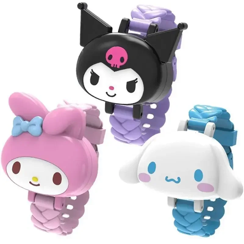 Sanrios Kinderen Horloge Mode Lichtgevende Kid Studenten Geschenken Cartoon Anime Leuke Kuromi Melody Cinnamoroll Horloge Studenten Geschenken