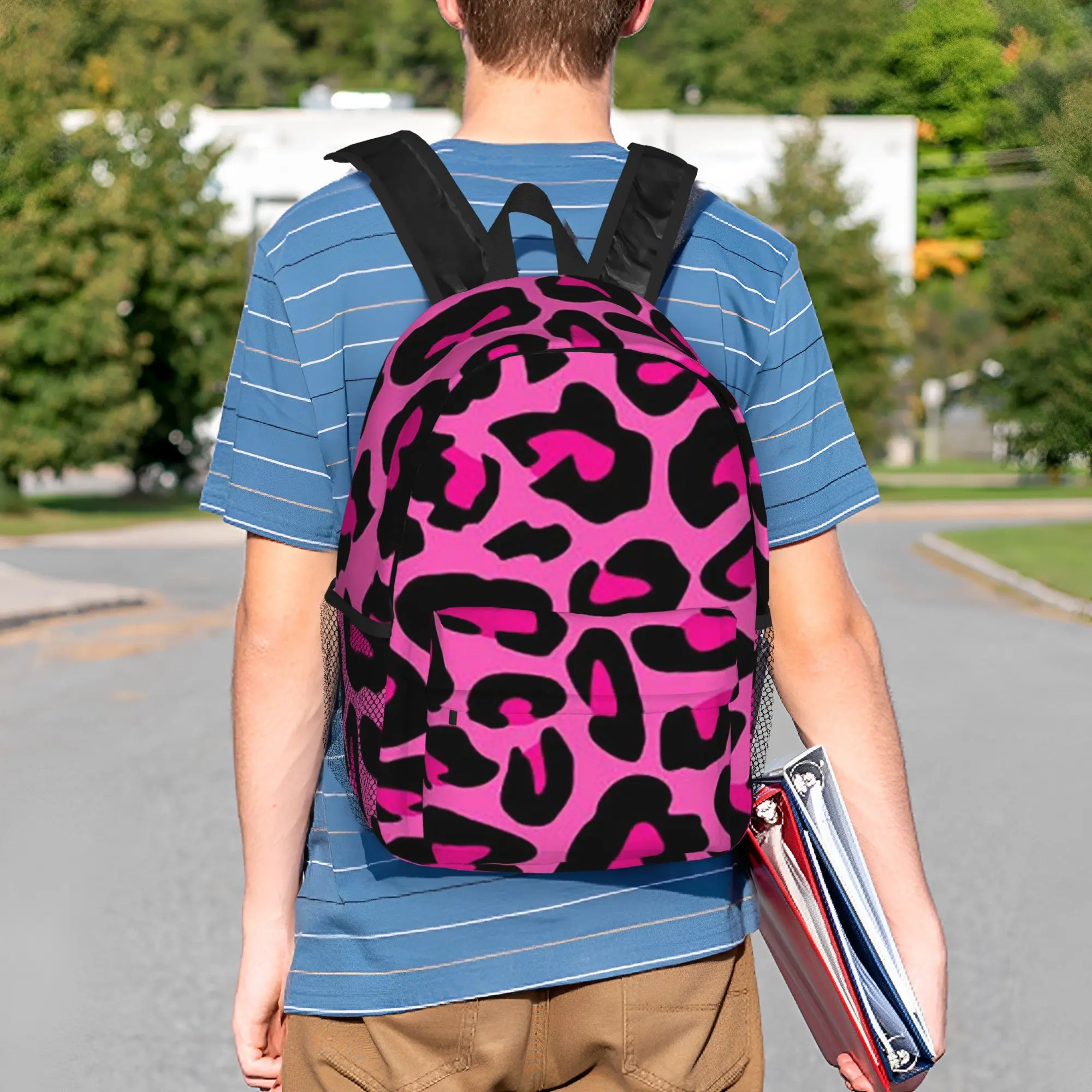 Leopard Cheetah Seamless Pattern Animal Skin Print Spots Backpack Hot Sale Daypack BookBag Shoulder Bag for Men Women School Bag