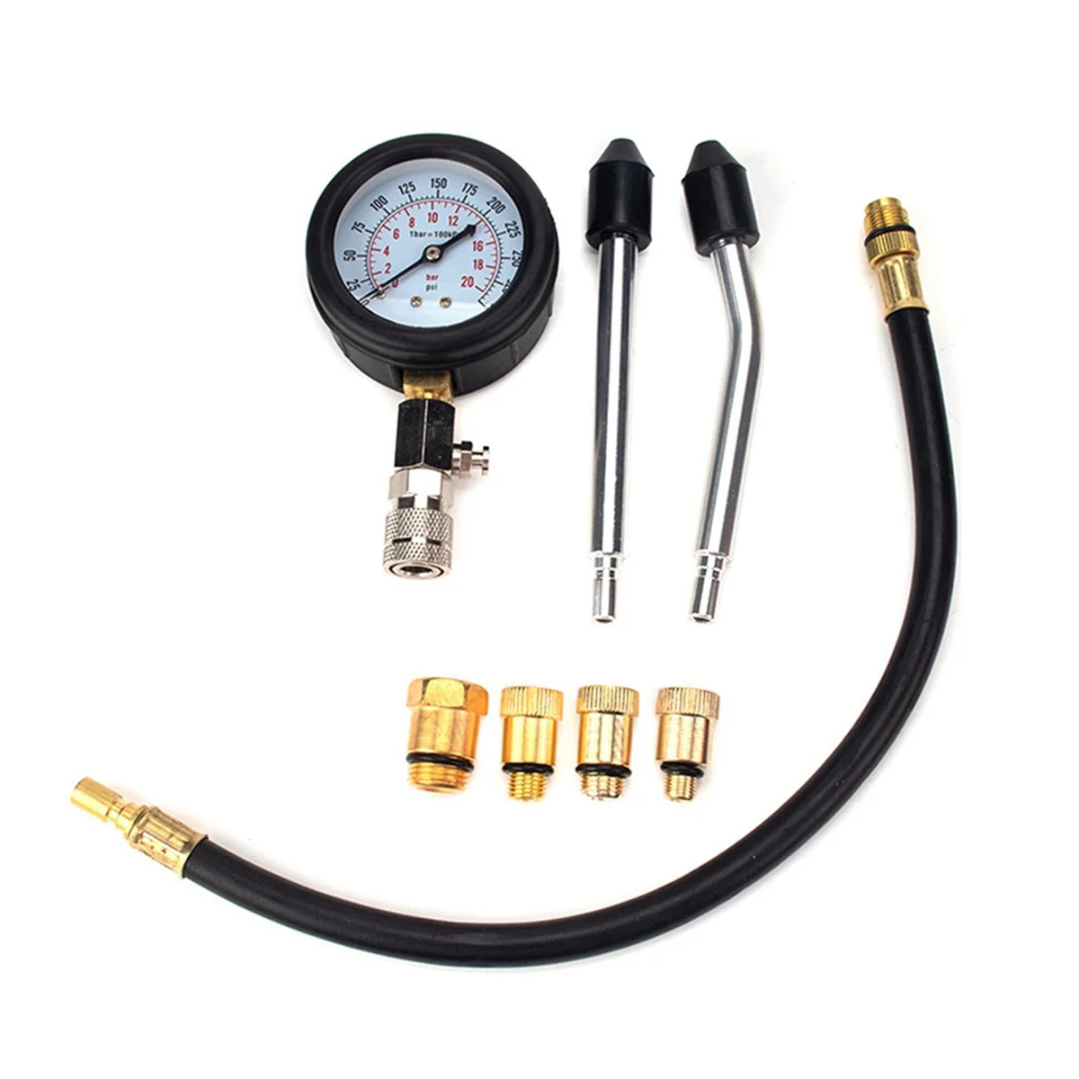 

Car Motorcycle 0-300psi Gasoline Engine Compression Tester Auto Petrol Gas Cylinder Pressure Gauge Tester