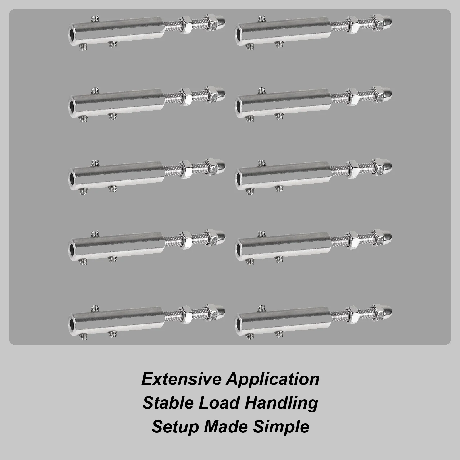 

Turnbuckles for Cables Wire Stainless Steel Turnbuckles 10 Piece Hardware Rope Kit Hook Heavy Duty for Light Garden Trellis
