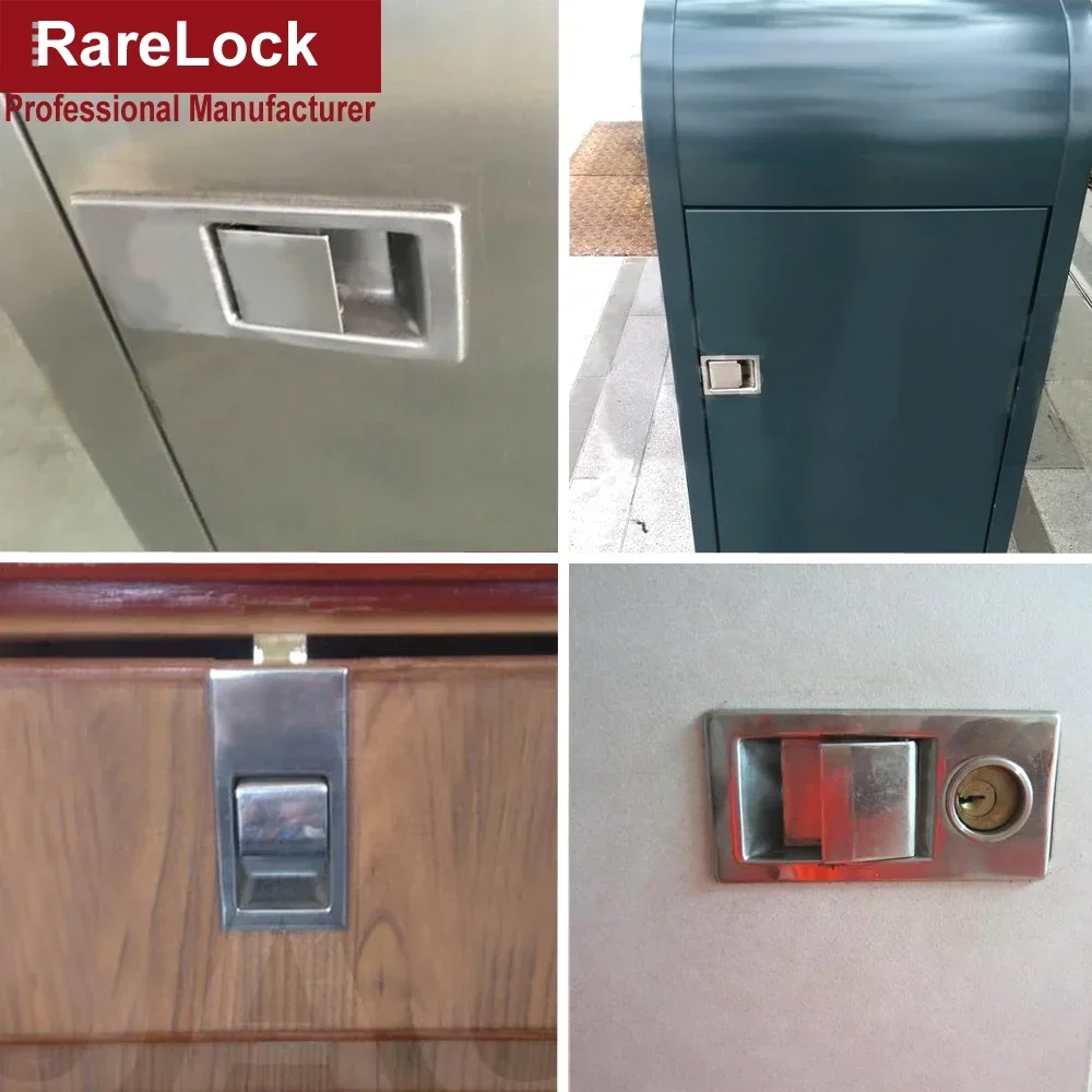 304 Stainless Door Handle Lock for Outdoor Boat Yacht Storage-box Women Wardrobe Jewelry Box Motor Cabinet DIY Rarelock MS528 i