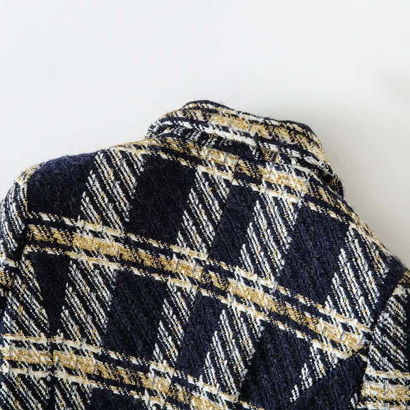 Herfst nieuwe mode geruite jas dames shirt met lange mouwen pak Koreaanse versie ontwerp niche jas