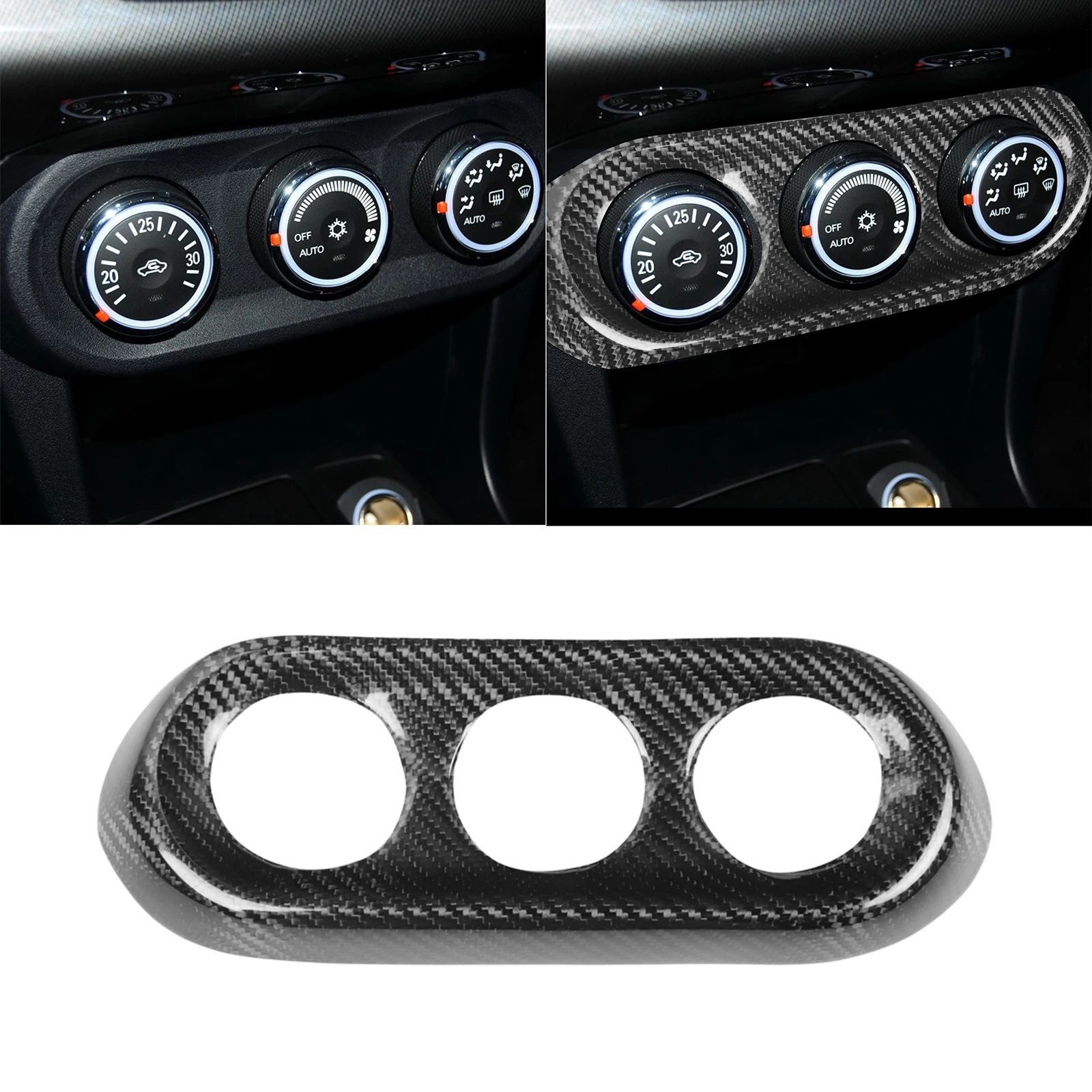 For Mitsubishi Lancer EVO X 10 10th 2008-2016 Dashboard Gauge Pod A/C Air Conditioning Panel Knob Dash Carbon Fiber Cover Trim