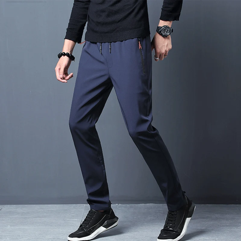 Fashion Loose Spliced Zipper Pockets All-match Bandage Pants Men's 2024 Spring Summer New Oversized Solid Color Casual Pants