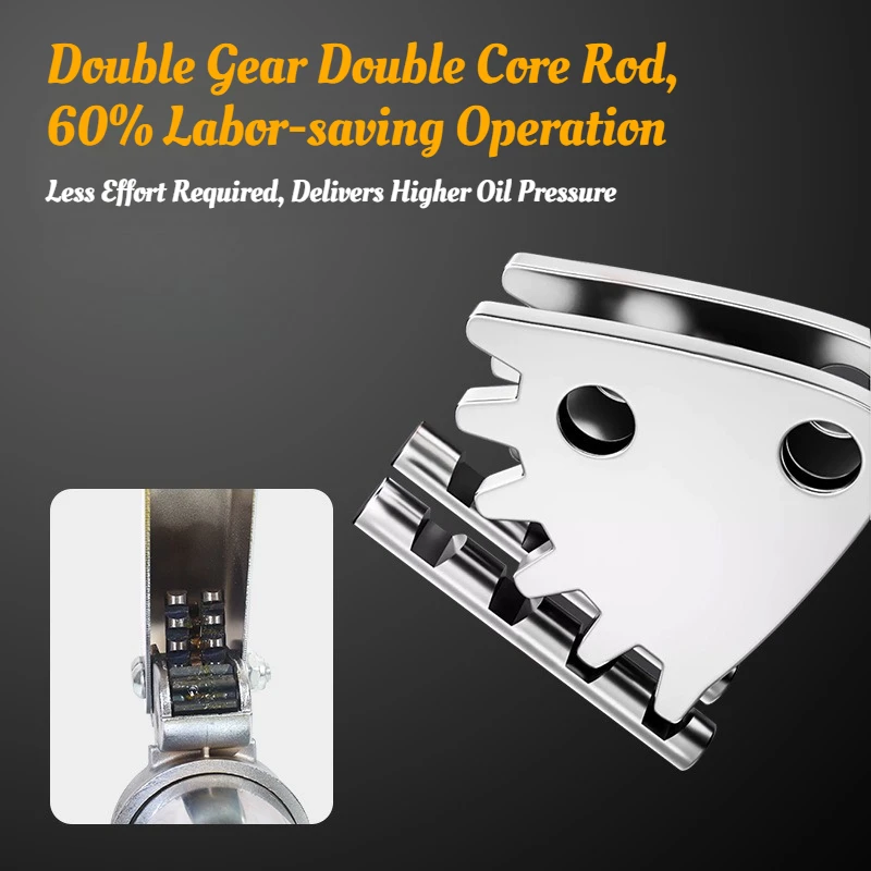 Manual Grease Gun, Gear Double Piston High Pressure Hand Operated Grease Injector for Machinery Lubrication