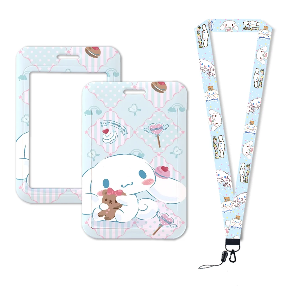 Cartoon Cinnamoroll Anime Titular do cartão para estudantes, suporte do cartão de controle de acesso, Bus Subway Protective Cover, W Estudantes