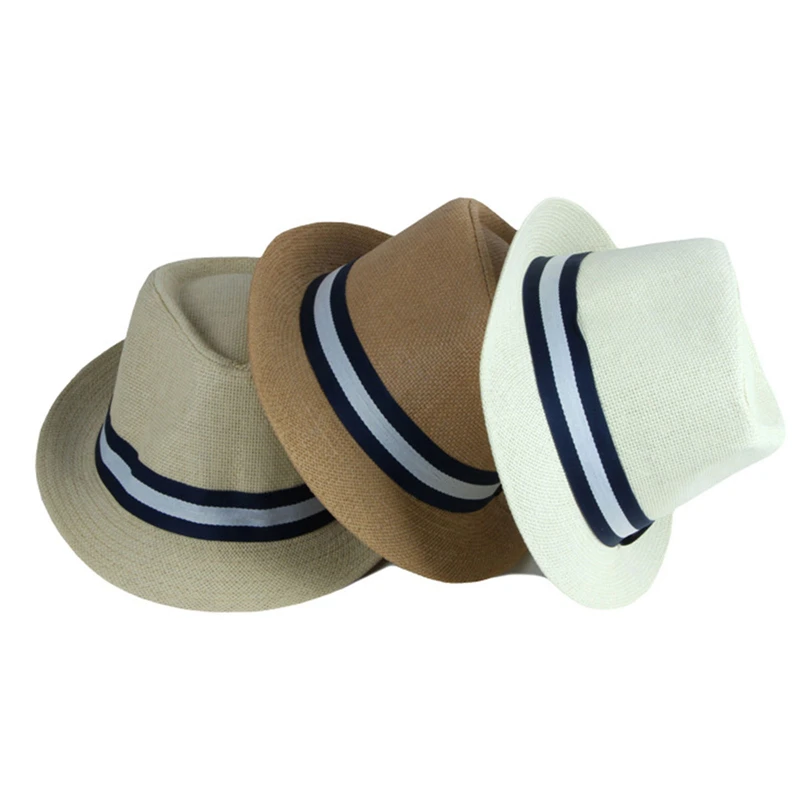 A new summer Fedora hat for the elegant Fashion gentleman Vintage white lady cream-above Jazz coast coast classical hat