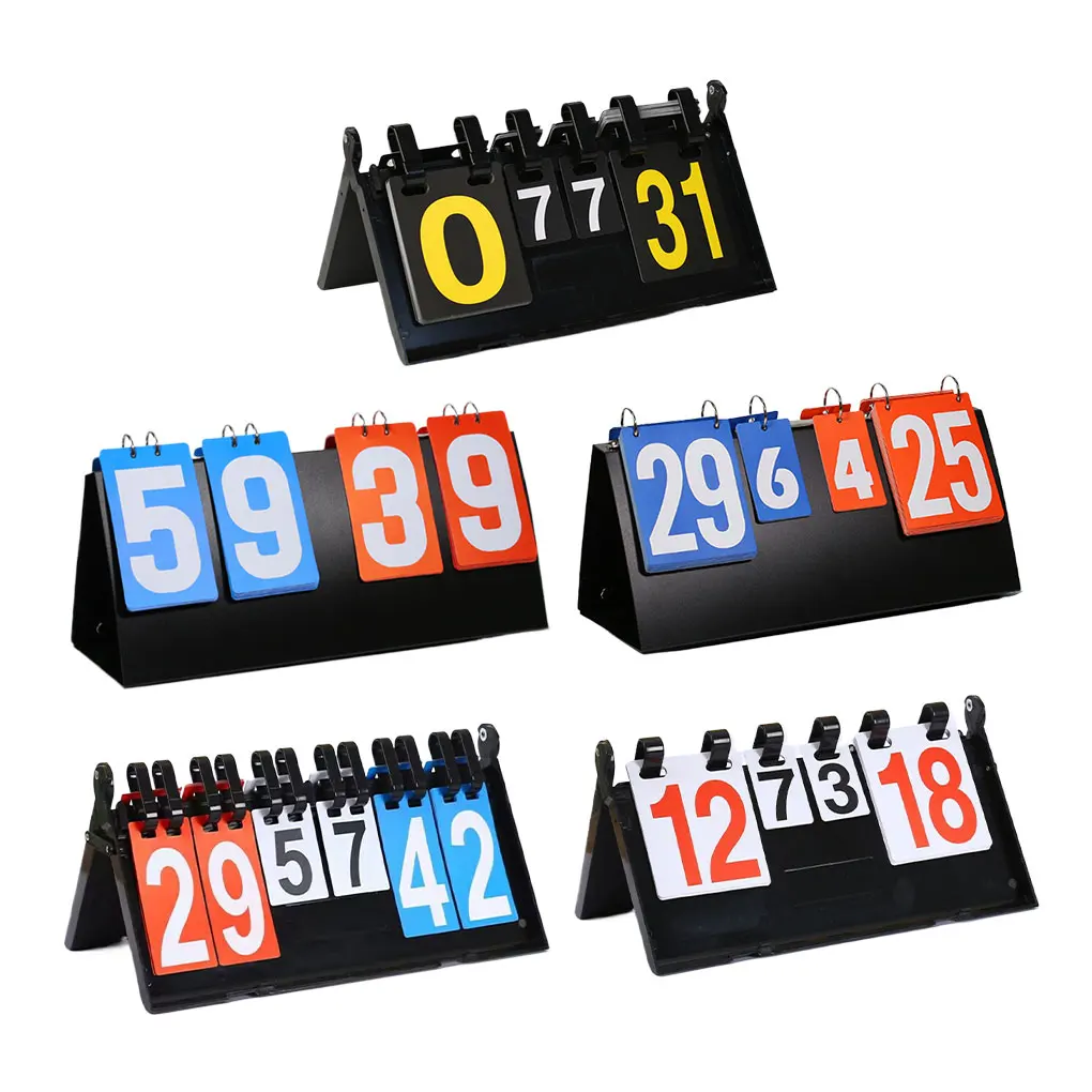 Marcador de baloncesto de juego multifuncional, marcador de bádminton para tenis de mesa, marcador de competición plegable impermeable de plástico