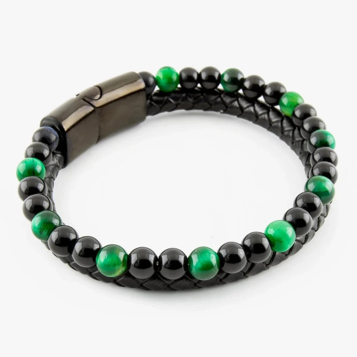 Edelstahl Armband Tigerauge Stein Perlen Armband Natürliche Lava Stein Perlen Edelstahl Armband Männer Frauen Schmuck – Detail 6